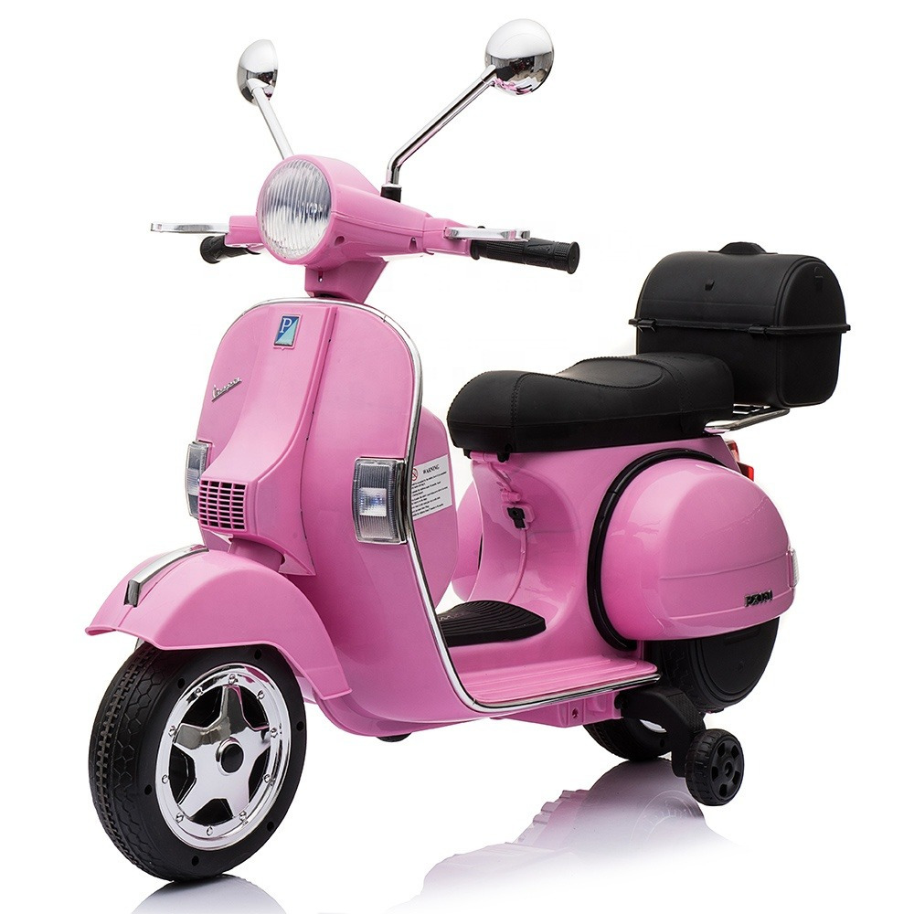 Vespa-PX150 TUSI Special - Arka Çantalı, Deri Seleli, 12V Çift Motorlu ve Lisanslı Akülü Motosiklet