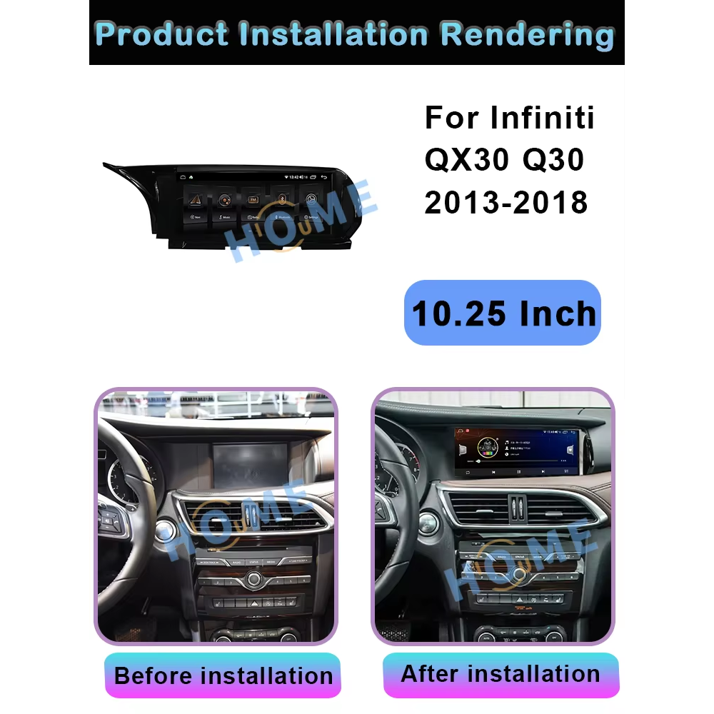 Infiniti QX30 Q30 10.25 inch Android 12 - CarPlay - Android - GPS Navigasyon - Multimedya Ekran 2013-2018