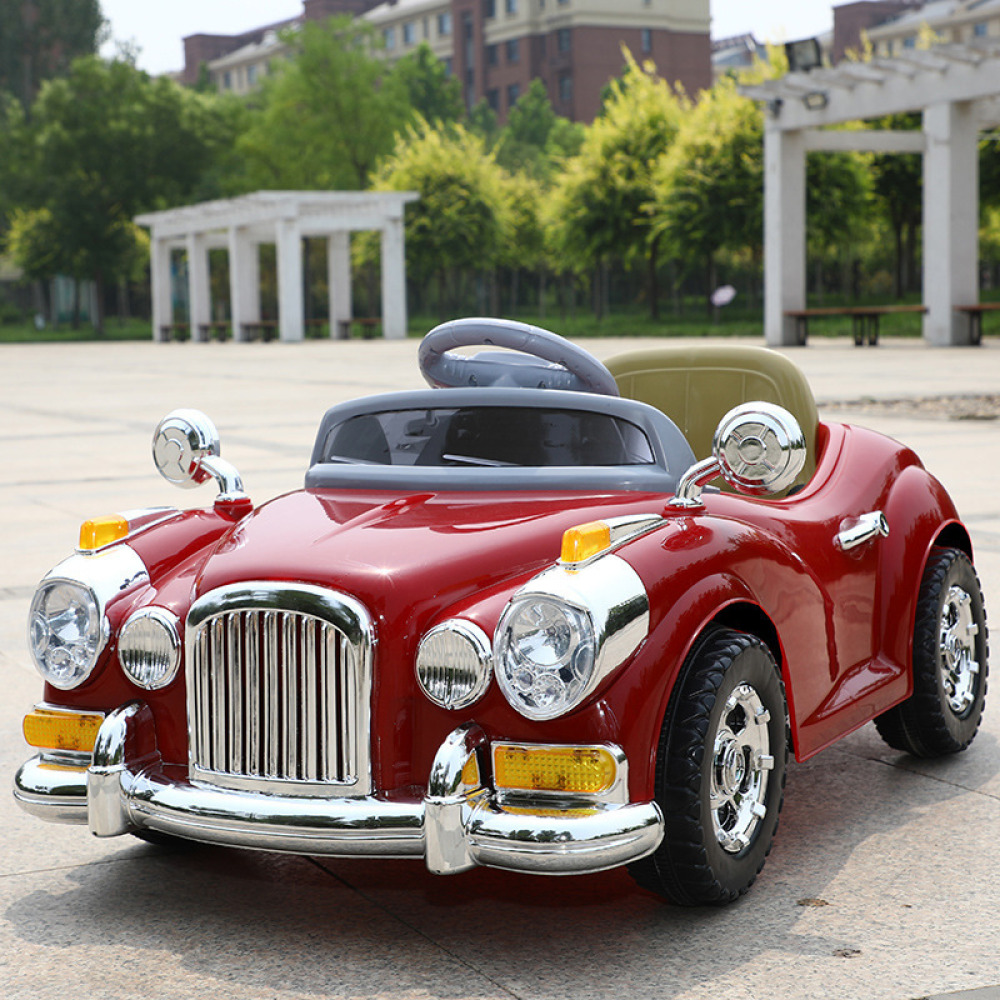 12V Retro Klasik Akülü Çocuk Arabası - Antika Tasarım, Deri Koltuk Detaylı ve Uzaktan Kumandalı