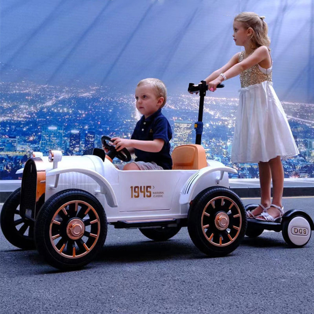 12V Nostalji 1945 Klasik Cargo - Vintage Tasarım, Çift Motorlu, Arka Sepetli ve 2.4G Uzaktan Kumandalı Retro Akülü Araç