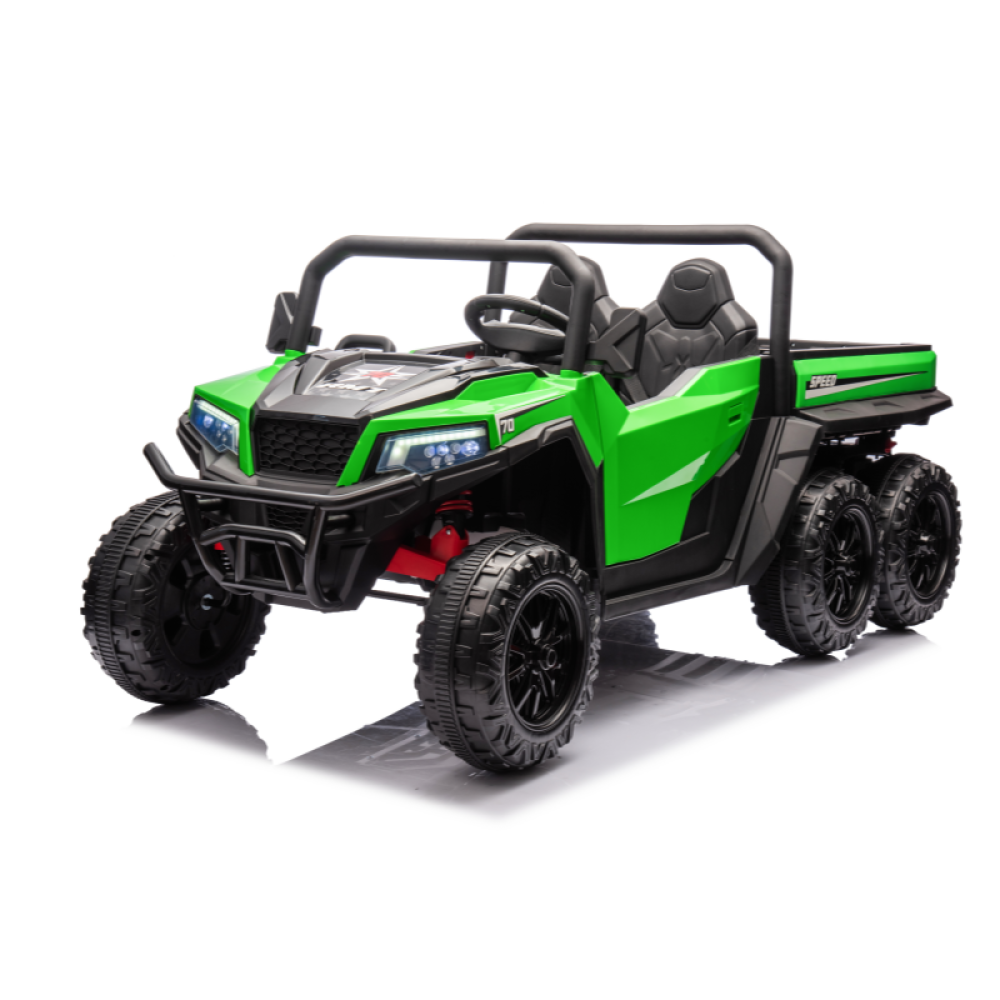 12V Mega Truck - Gerçek Çift Kişilik, Genişletilmiş Kabin, Amortisörlü ve Ebeveyn Uzaktan Kumandalı Dev Akülü Arazi Aracı