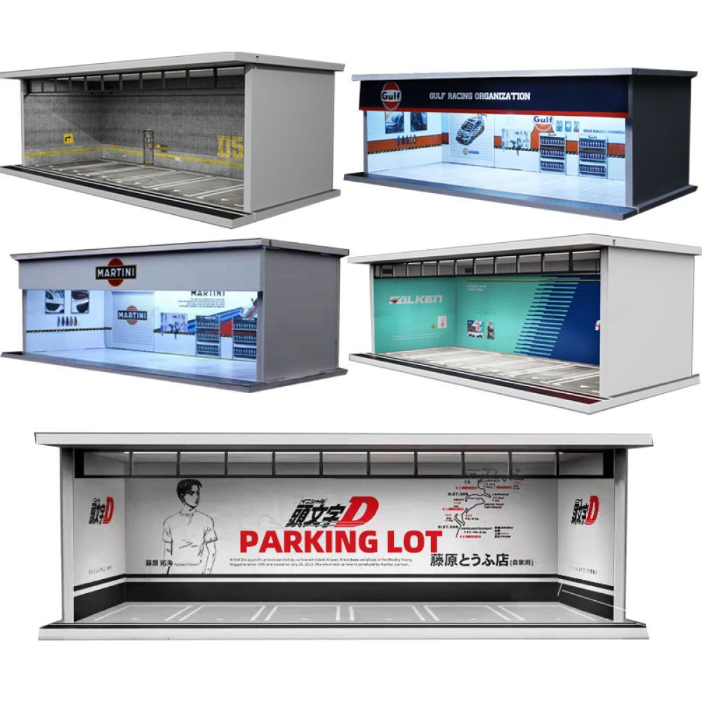 1/64 Ölçekli Premium Garaj ve Otopark Sahnesi - Diecast Model Sergileme Kutusu