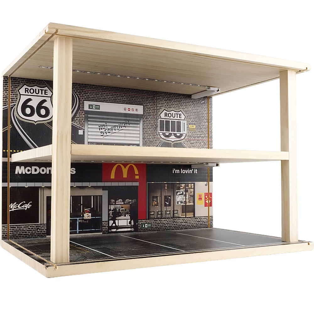 1/24 Ölçekli Çift Katlı Simülasyon Garaj Sahnesi – Diecast Koleksiyonunuz İçin Duble Görsellik ve Koruma