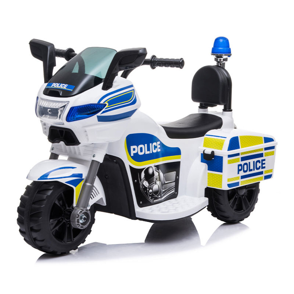 Patrol-Mini 6V - Üç Tekerlekli, Sirenli, Saklama Bölmeli ve Kompakt Akülü Polis Motoru