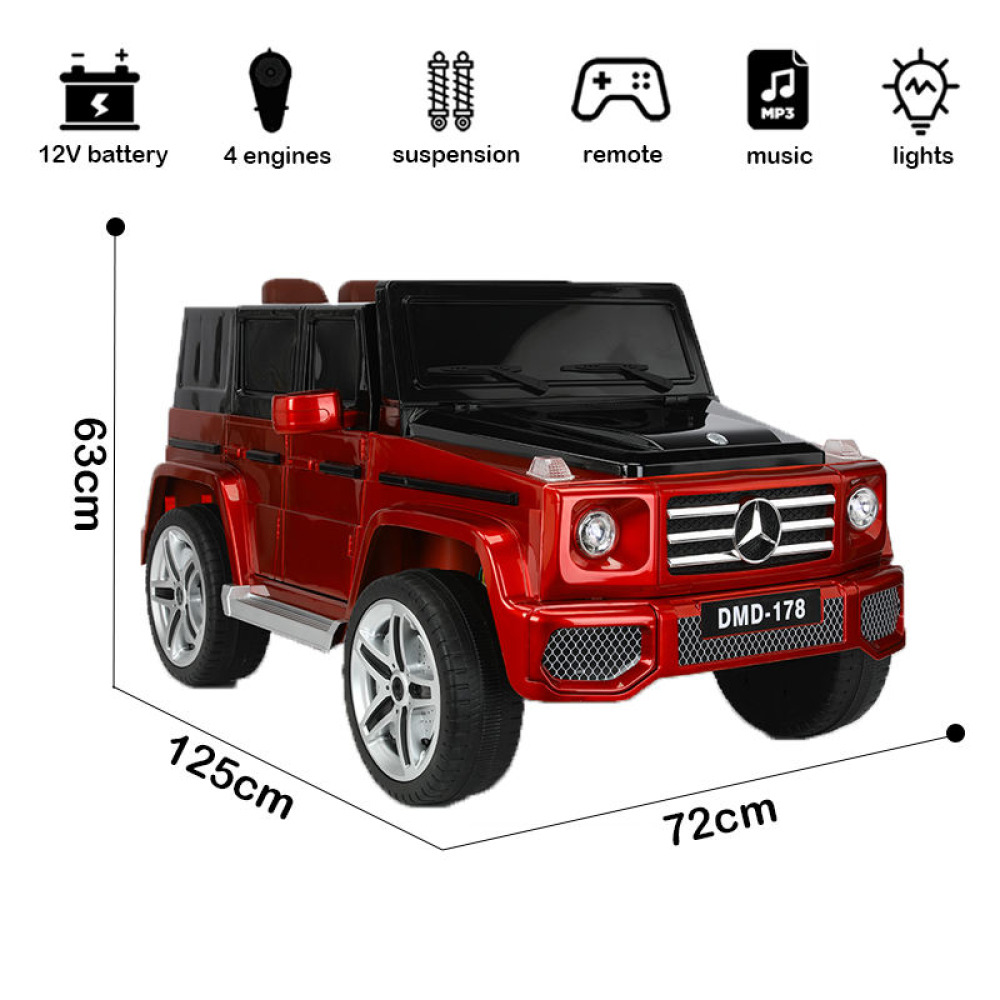 12V Licensed Mercedes-Benz G63 AMG - Orijinal Lisanslı, Işıklı Dashboard, Eva Yumuşak Tekerlekli, Deri Koltuklu ve Uzaktan Kumandalı Efsanevi Akülü SUV