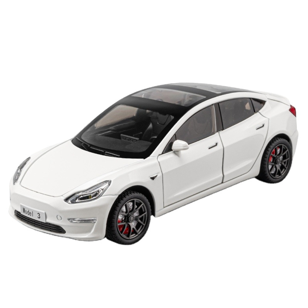 CHEZHI 1/24 Tesla Model 3 – Elektrikli Devrimin Teknolojik Yüzü ve Metalik Şıklık Diecast Koleksiyonunuzda