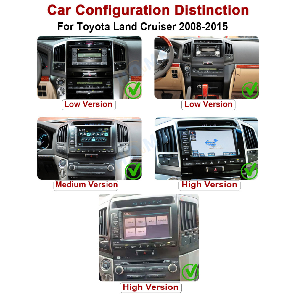 Toyota Land Cruiser 200 LC200 12.3 inch Android 10 - CarPlay - Android - GPS Navigasyon - Multimedya Ekran 2016-2021