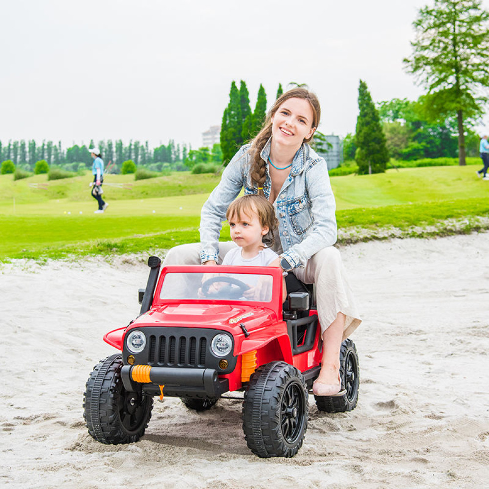 12V/24V Parent-Child Edition SUV - Ebeveyn ve Çocuk Beraber Sürüş Özelliği, Ekstra Arka Gaz Pedalı, 100 kg Taşıma Kapasiteli ve Uzaktan Kumandalı Dev Akülü Araç