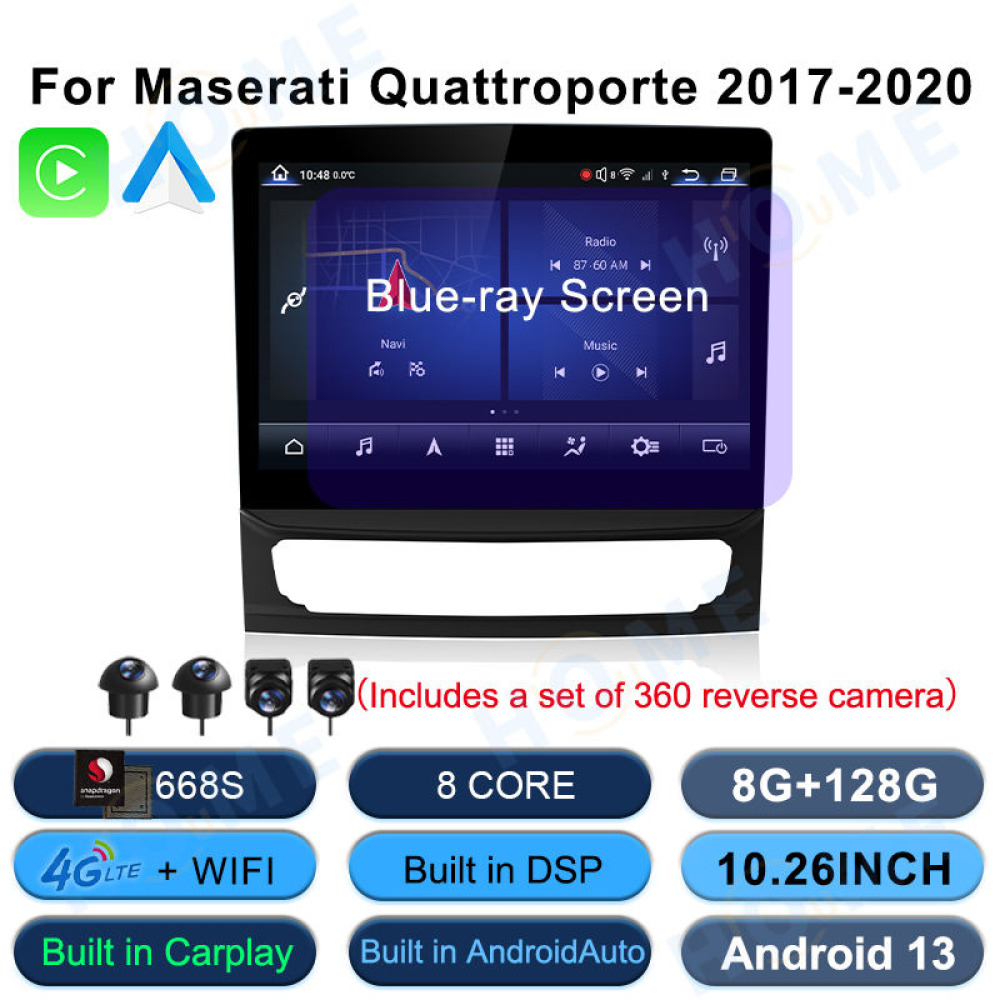Maserati Quattroporte 10.26 inch Android 13 - CarPlay - Android - GPS Navigasyon - Multimedya Ekran 2017-2020
