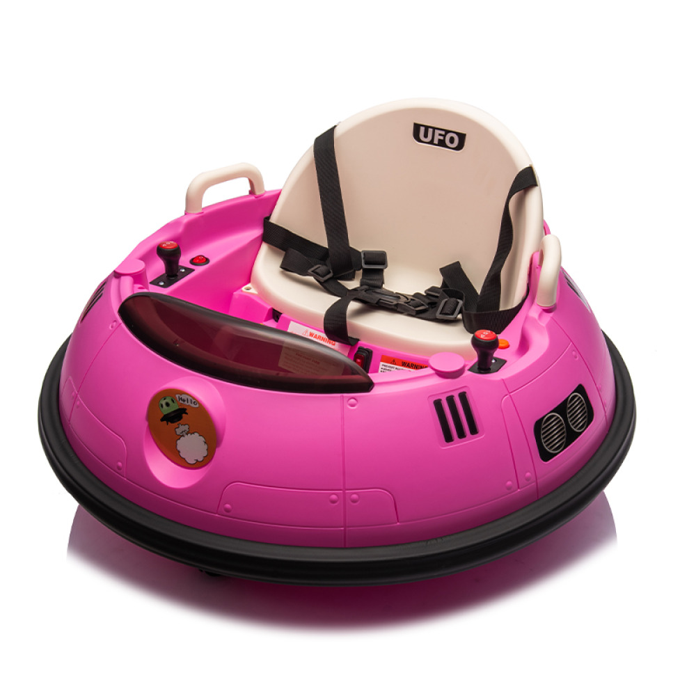 Glitter-Spin Princess Edition 12V Bumper Car - Soft Renk Geçişli, 360 Derece Dönen, Uzaktan Kumandalı ve Işıltılı LED Panelli Akülü Çarpışan Araba