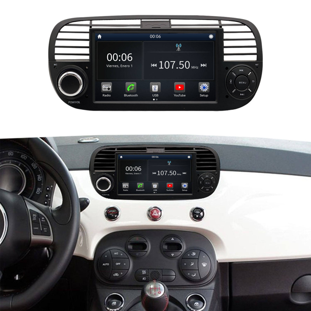 Fiat 500 & Abarth (2007-2015) İçin Linux Tabanlı 7 inç Kablosuz CarPlay & Android Auto Sistemi