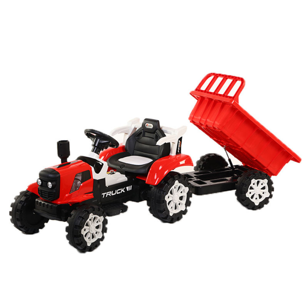 12V Heavy-Duty Akülü Traktör - Çıkarılabilir Römorklu, Eva Yumuşak Tekerlekli, Müzikli ve Uzaktan Kumandalı Çocuk Traktörü