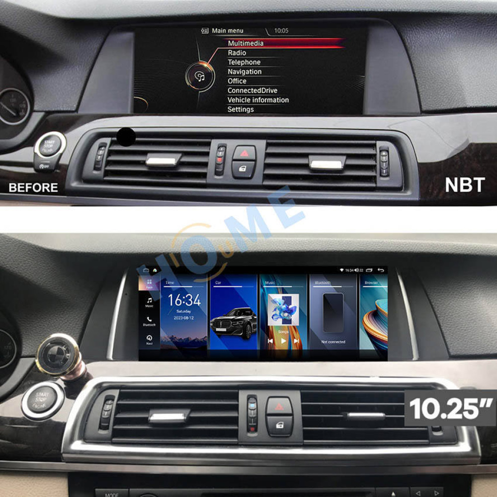 BMW 5 Serisi F07 10.25/12.5 inch Android 13 - CarPlay - Android - GPS Navigasyon - Multimedya NBT Ekran 2013-2017