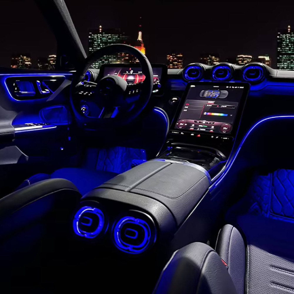 Mercedes Benz W206 C-Class 64 Renkli Arka Klima Çıkışı LED Işığı - Türbin Tasarım Ortam Aydınlatması