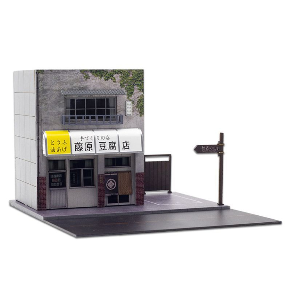 1/64 Ölçekli Japon Stili VIP Akrilik Diorama – JDM Diecast Dünyası İçin Işıklı Gece Sahneleri