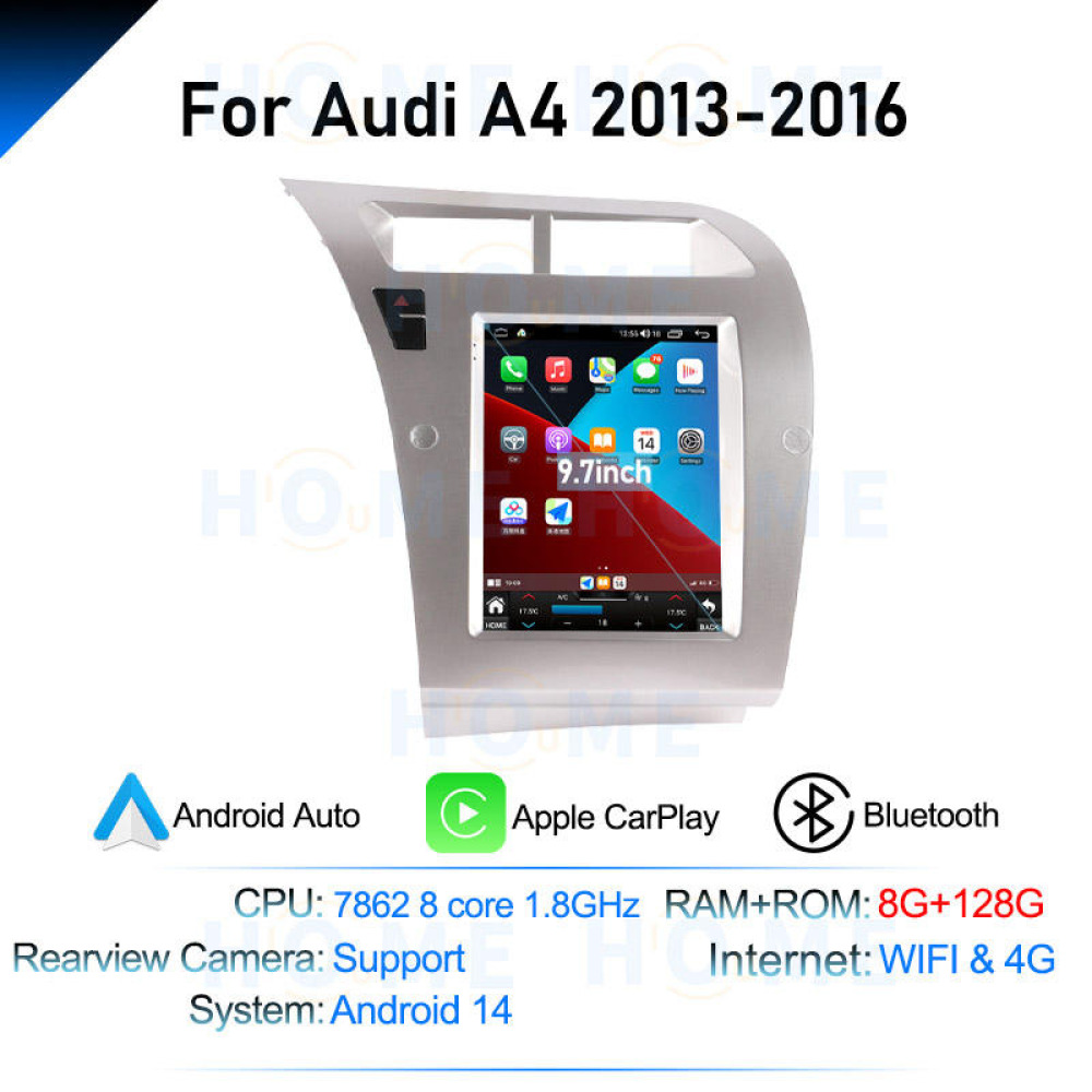 Audi A4 9.7/12.1 inch Android 14 - CarPlay - Android - GPS Navigasyon - Multimedya Ekran 2013-2016