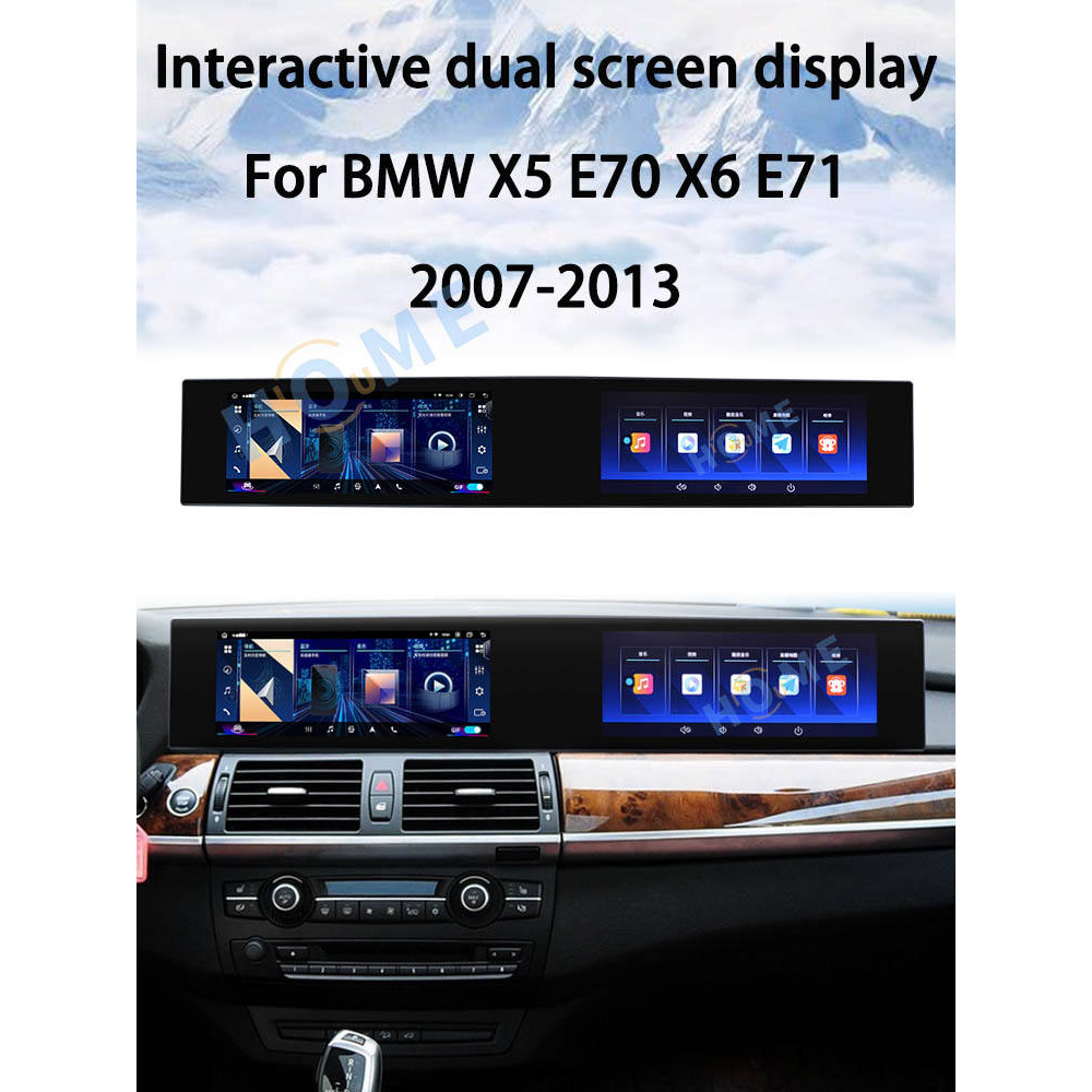  BMW X5 E70 X6 E71 21 inch İkili Multimedya Ekran (Dual Screen) - CarPlay - Android - GPS Navigasyon 2009-2013	
