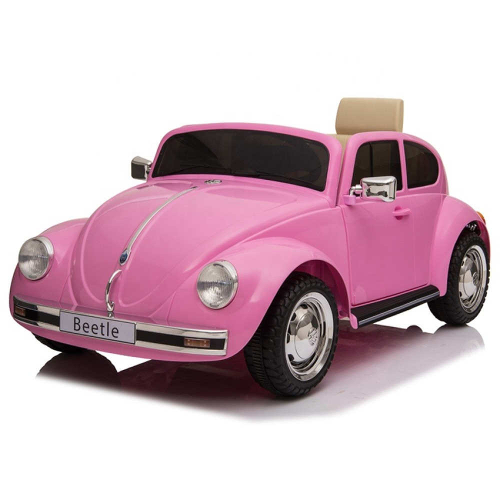12V Licensed Volkswagen Beetle - Orijinal Lisanslı, Nostaljik Klasik Tasarım, Eva Yumuşak Tekerlekli, Deri Koltuklu ve 2.4G Uzaktan Kumandalı Akülü Çocuk Arabası