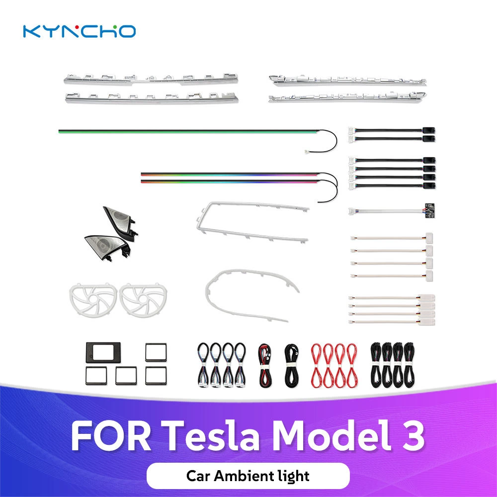 Tesla Model 3 Symphony LED & 64 Renk Akıllı İç Mekan Ambiyans Aydınlatma Sistemi