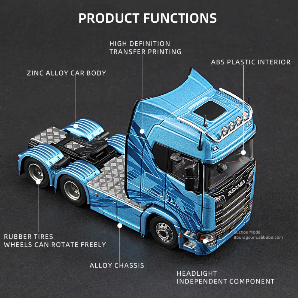 Massdi 1/64 Scania 770S V8 Çekici - Premium Diecast Model Tır