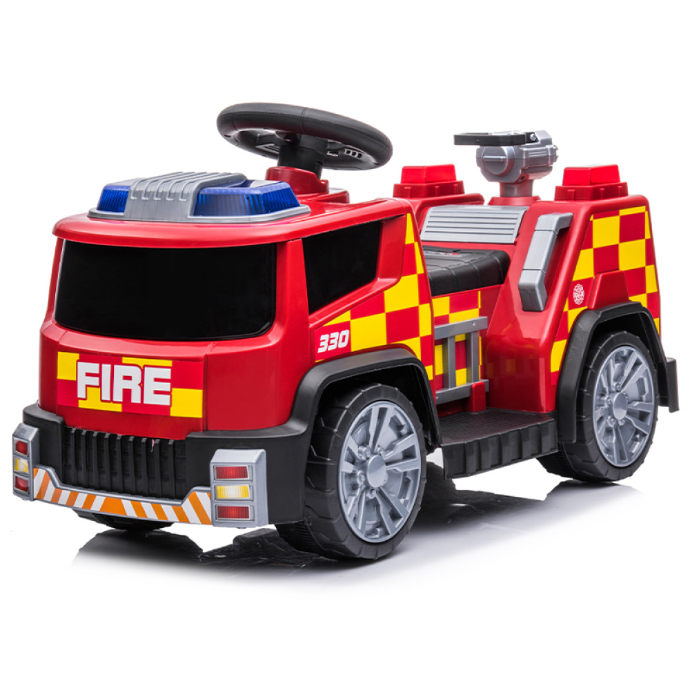 12V Akülü İtfaiye Aracı - Sirenli, Çakar Lambalı ve Megafonlu Çocuk İtfaiye Arabası