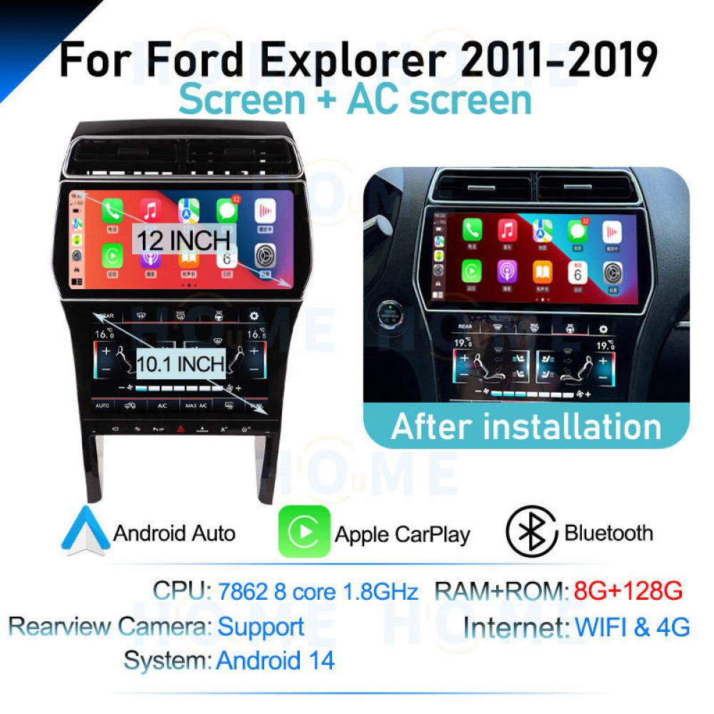 Ford Explorer 10.1/12.3 Inch Android 14 - CarPlay - Android - GPS Navigasyon - Multimedya Ekran 2011-2019