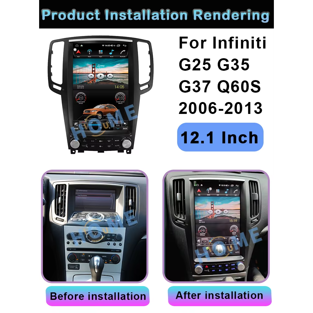 Infiniti G25 G35 G37 Q60S Tesla Ekran 2006-2013