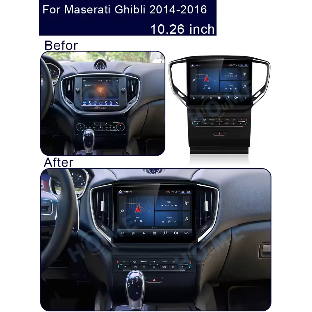 Maserati Ghibli 10.26 inch Android 11 - CarPlay - Android - GPS Navigasyon - Multimedya Ekran 2014-2016