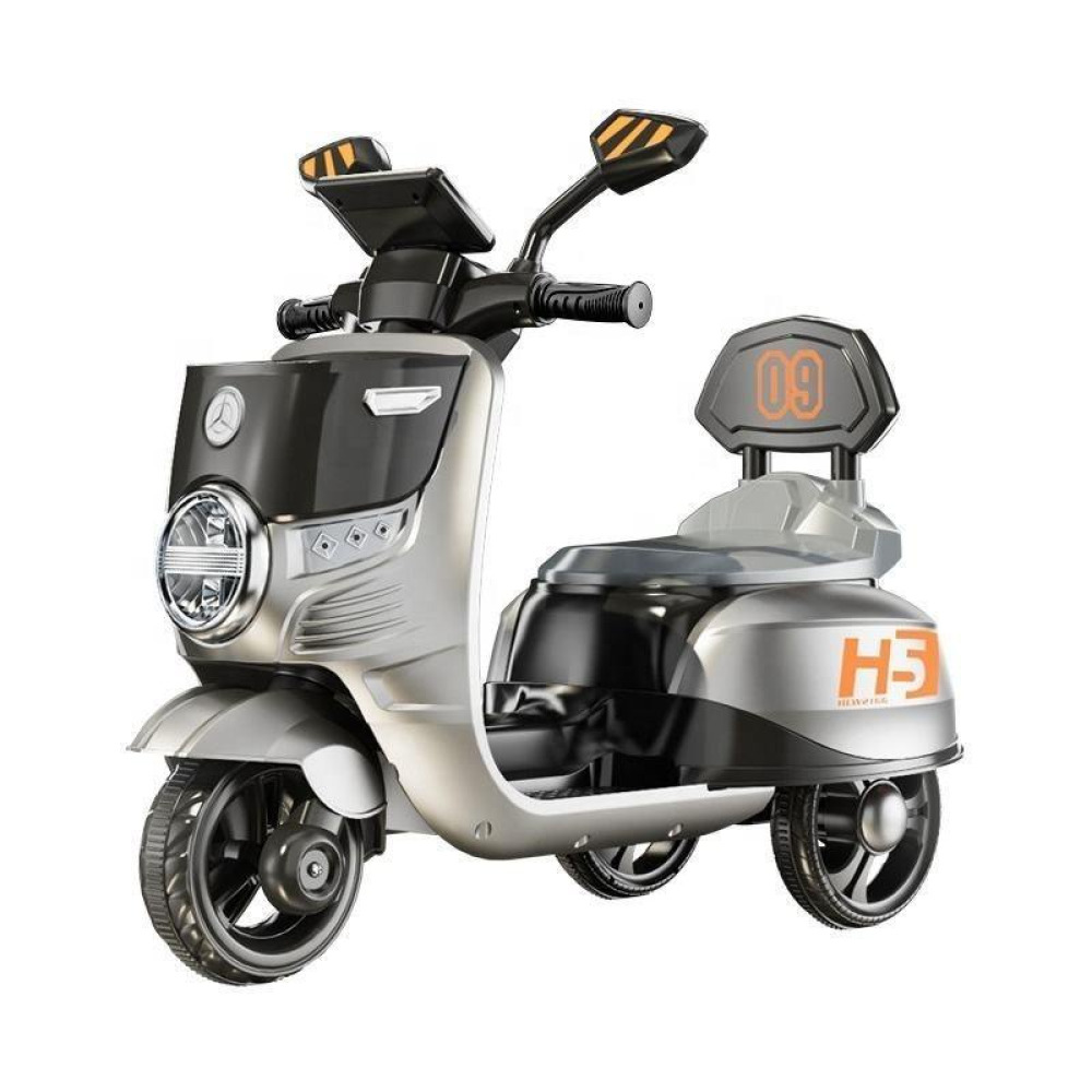 Mercedes-Vision 12V - Yuvarlak Kristal Farlı, Krom Detaylı, Üç Tekerlekli Lüks Akülü Motor