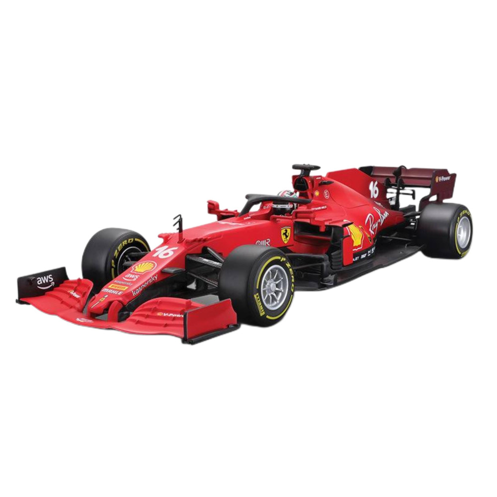Bburago 1/18 Ferrari SF21 F1 (#16 Leclerc & #55 Sainz) Diecast Pistlerin Kırmızı Gücü ve Scuderia Ferrari Tutkusu