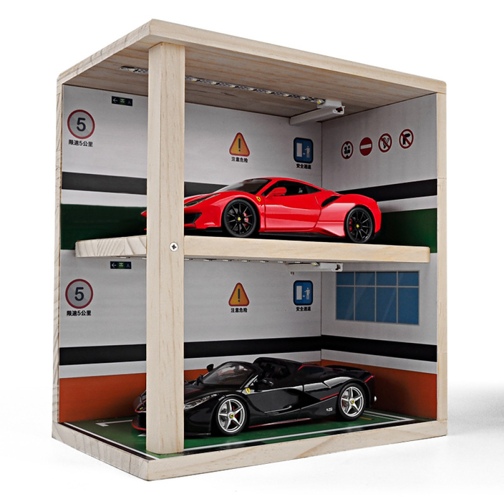 1/24 Ölçekli LED Aydınlatmalı VIP Garaj ve Sergi Dolabı – Diecast Koleksiyonunuz İçin Işıltılı Showroom