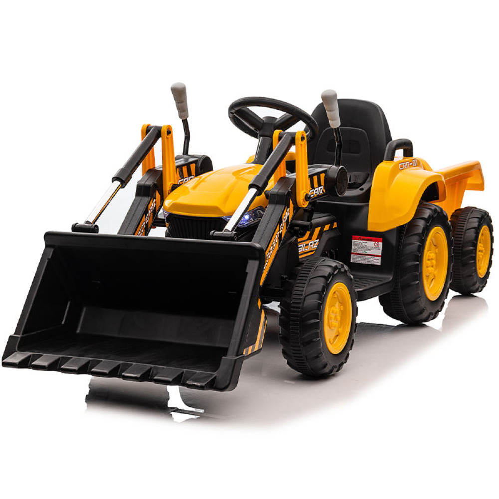 12V Elektrikli Kepçeli Ekskavatör Akülü İş Makinesi - Hareketli Kol, Müzikli ve Uzaktan Kumandalı