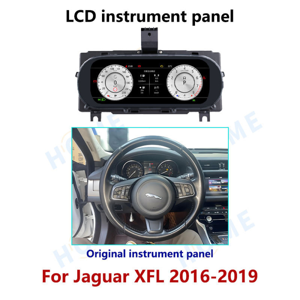 Jaguar XF XFL 2016-2019 İçin Dijital Gösterge - LCD Speedometre Panel, Sanal Kokpit, GPS Navigasyon Destekli