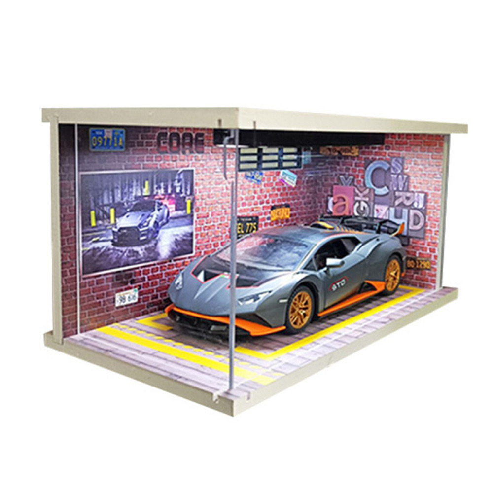 1/24 Ölçekli LED Aydınlatmalı VIP Garaj Sahnesi – Diecast Koleksiyonunuz İçin Profesyonel Sergileme Alanı