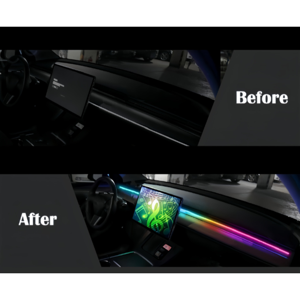 64 Renk LED Işık Şeridi - Araç İçi Ortam Aydınlatma, Dashboard Neon Kiti, USB Bağlantılı Ayak Işıkları