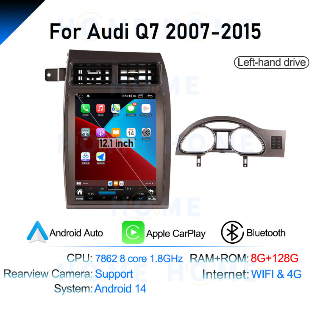 Audi Q7 12.1 inch Android 14 - CarPlay - Android - Google Play Store - GPS Navigasyon - Multimedya Ekran 2007-2015