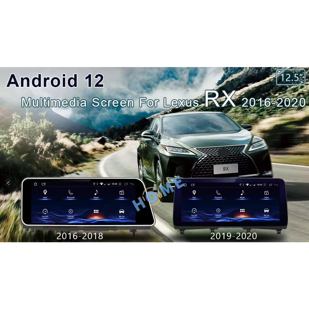 Lexus RX200t Rx300 Rx350 Rx450h RX400h RX350L 12.5 inch Android 12 - CarPlay - Android - GPS Navigasyon - Multimedya Ekran 2015-2021