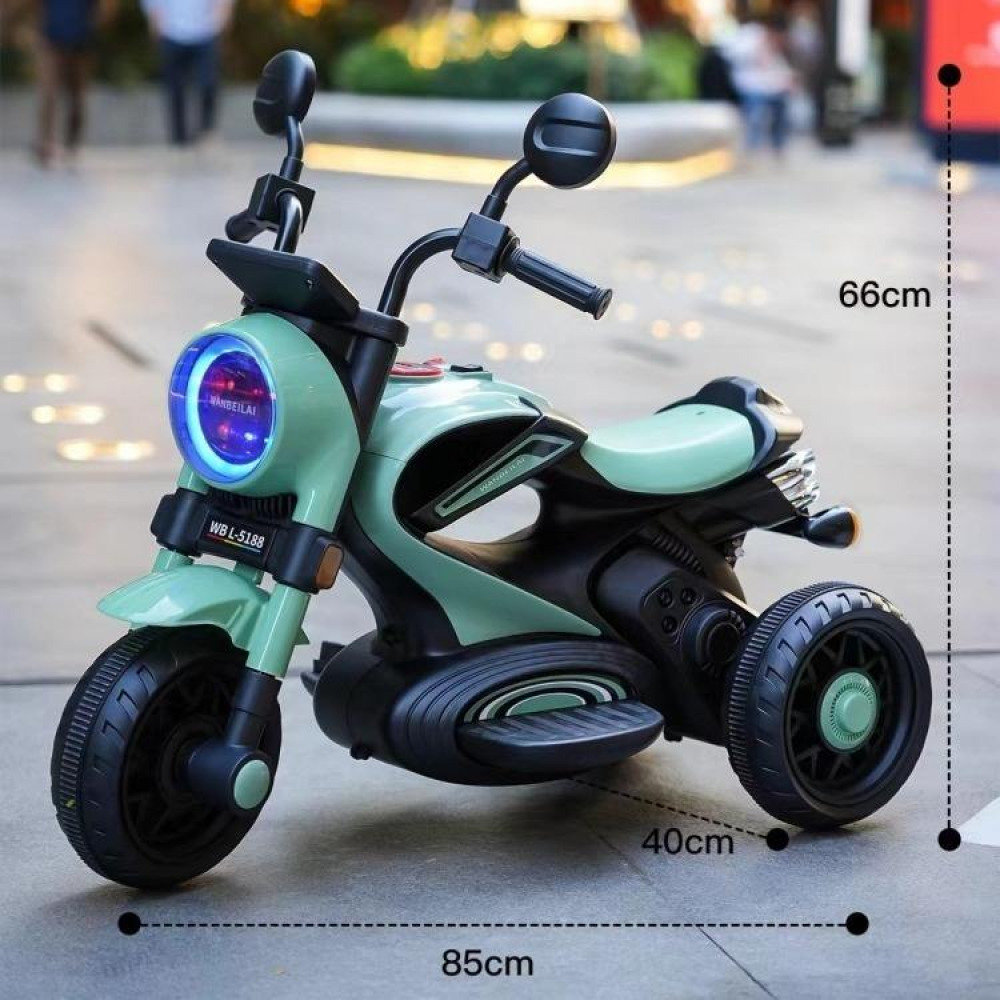 Urban-Vision 12V - Yuvarlak Halo LED Farlı, Neo-Retro Tasarımlı, 12V Çift Motorlu Akülü Motor