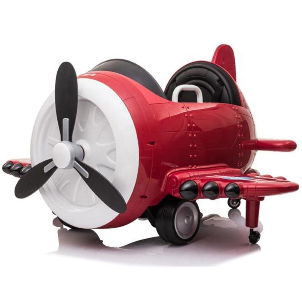 12V Electric Kids Ride-on Plane - Dönen Pervaneli, İnteraktif Sesli, Ebeveyn Uzaktan Kumandalı ve Işıklı Kanatlı Çocuk Akülü Uçağı