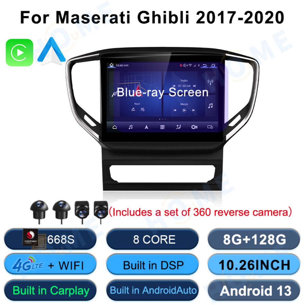Maserati Ghibli 10.26 inch Android 11 - CarPlay - Android - GPS Navigasyon - Multimedya Ekran 2017-2020