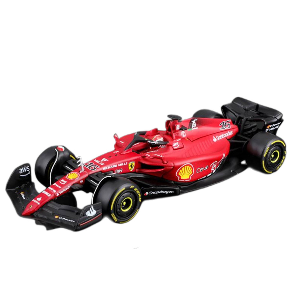 Bburago 1/43 Ferrari F1-75 (#16 Leclerc & #55 Sainz) Hardcover Diecast Şahlanan Beygir’in 75. Yıl Gururu ve Pistlerin En Güzeli