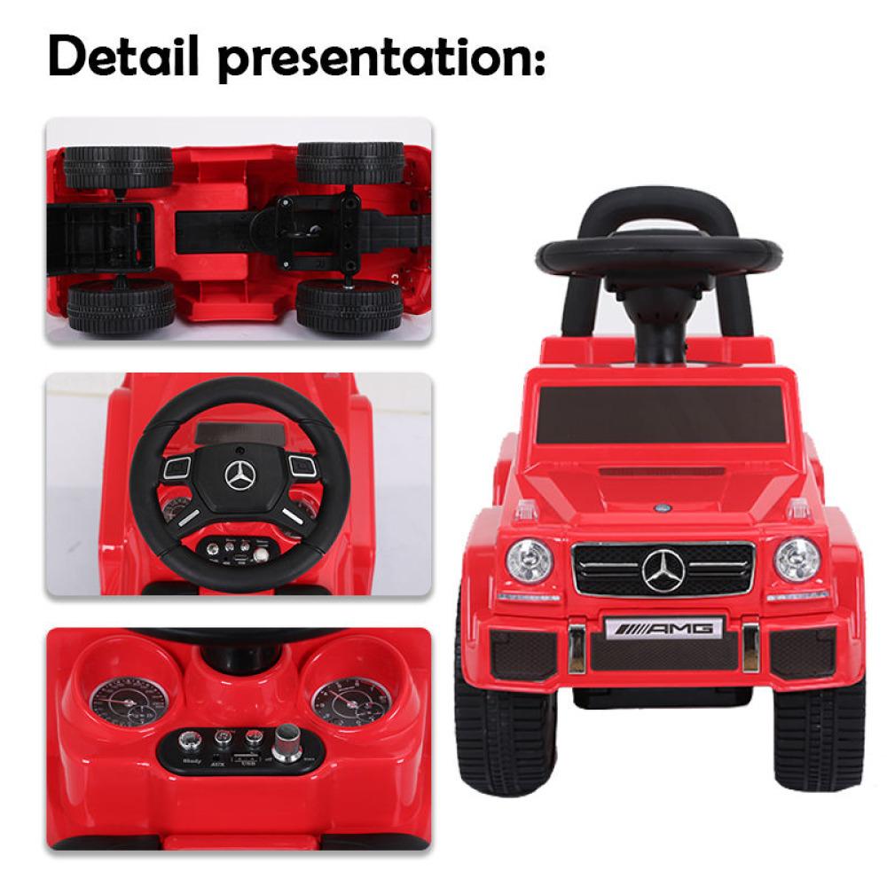 Mercedes-Benz G-Class 3-in-1 Luxury Walker - Ebeveyn Kontrol Barlı, Koruma Çerçeveli, Müzikli ve Koltuk Altı Depolama Alanlı Bebek Bin-Sür Aracı