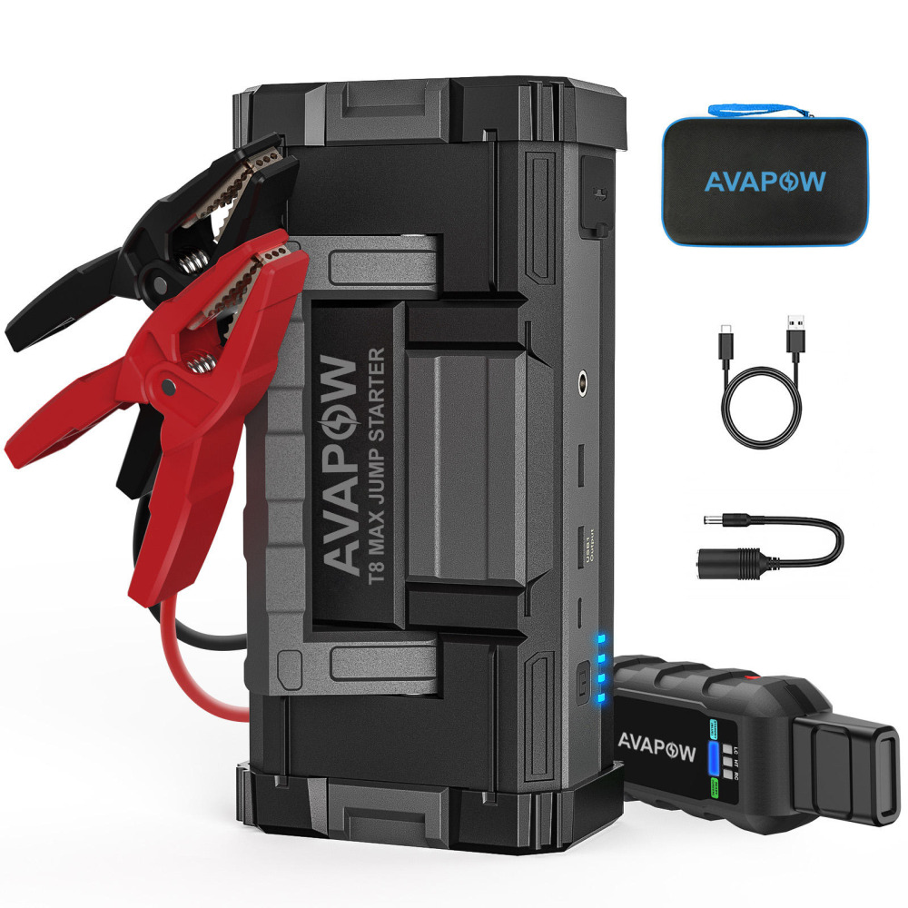 AVAPOW Çok Fonksiyonlu Taşınabilir 12V Araç Takviye Cihazı & Power Bank