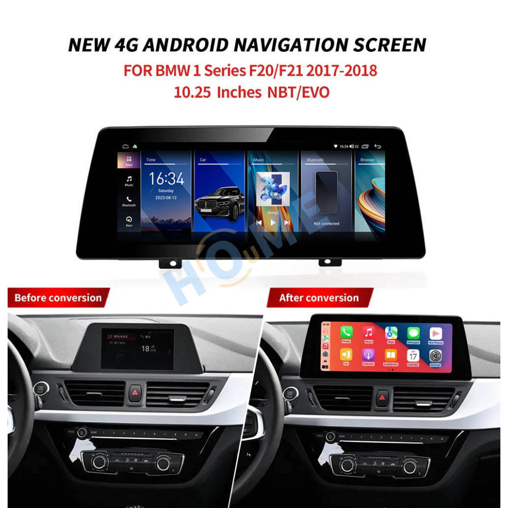 BMW 1 Serisi F20/F21 10.25/12.5 inch Android 14 - CarPlay - Android - GPS Navigasyon - Multimedya NBT Ekran 2013-2017