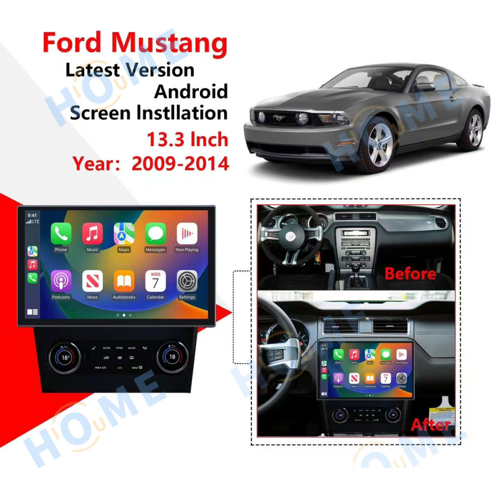 Ford Mustang 13.3 inch Android - CarPlay - Android - GPS Navigasyon - Multimedya Ekran 2009 - 2015