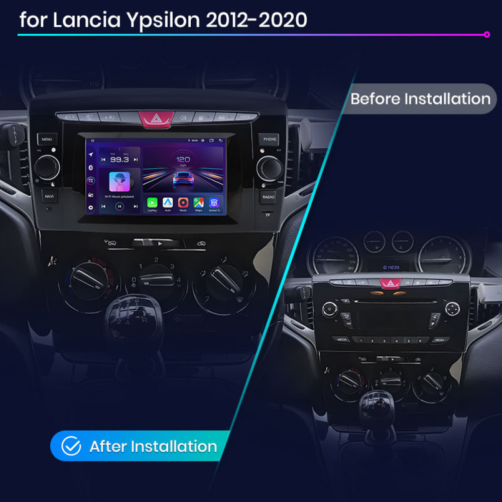 Lancia Ypsilon (2012-2020) 6.2 İnç Android Multimedya & Navigasyon Sistemi