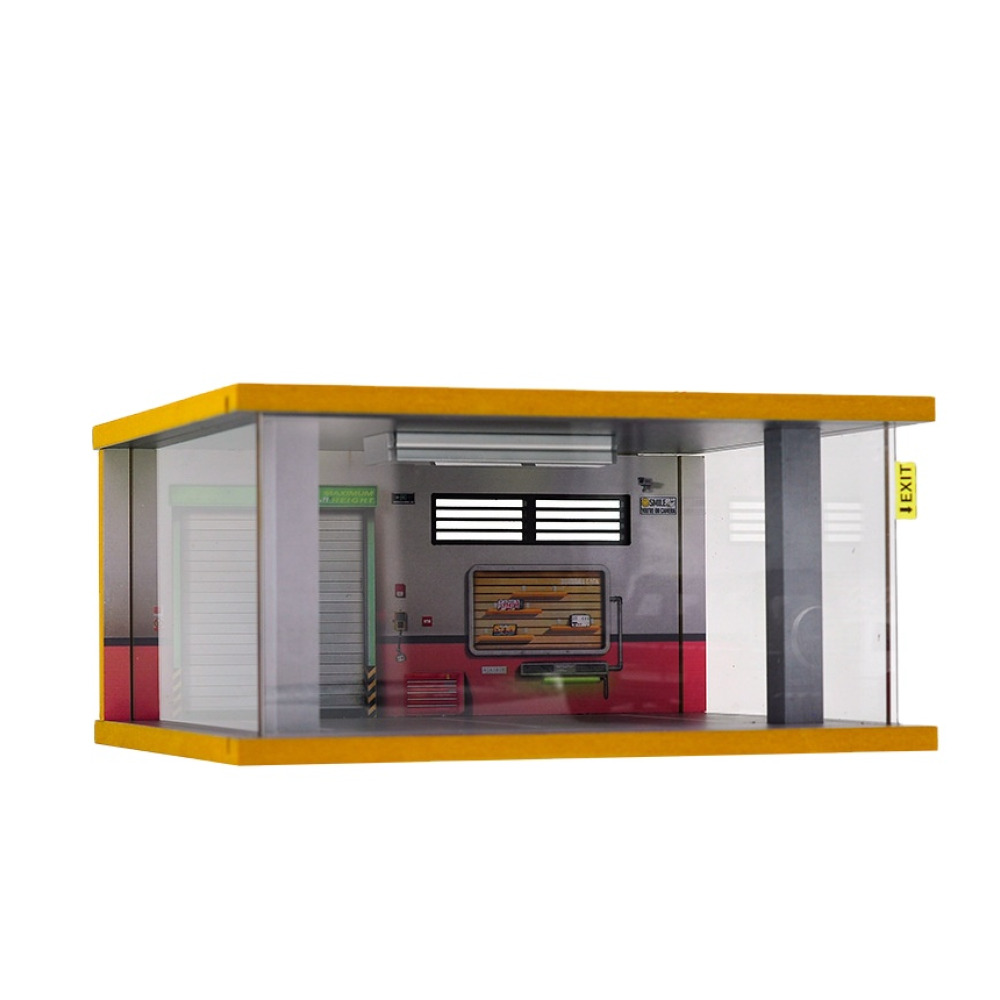 1/32 Ölçekli İkili LED Aydınlatmalı Ahşap Garaj – Diecast Koleksiyonunuz İçin VIP Showroom Sahnesi