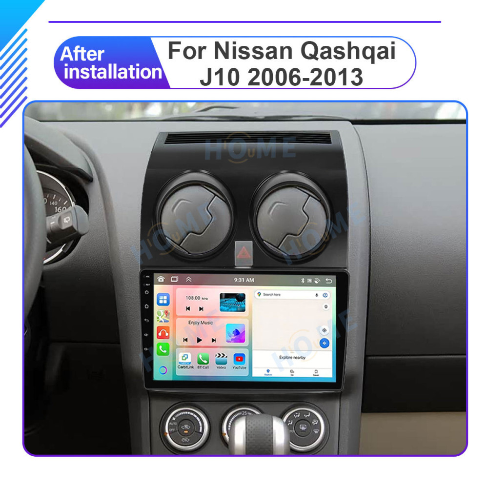 Nissan  Qashqai J10 9 inch Android 14 - CarPlay - Android - GPS Navigasyon - Multimedya Ekran 2006-2013