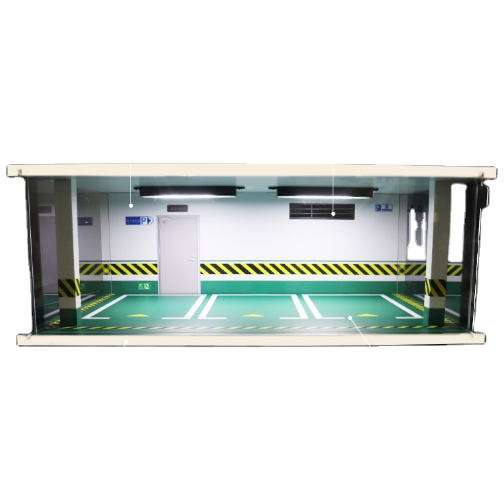 1/24 Ölçekli LED Aydınlatmalı Üçlü VIP Garaj Dioraması – Diecast Koleksiyonunuz İçin Panoramik Showroom