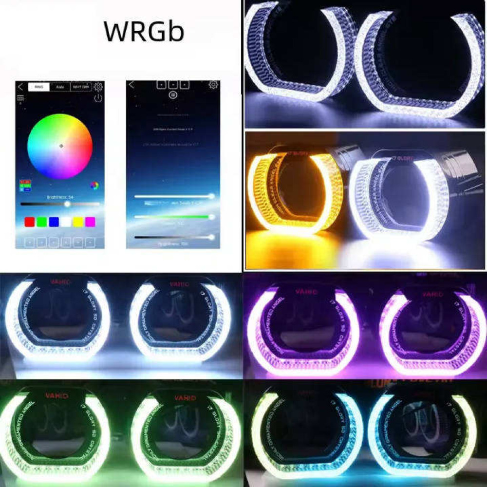 İ5 Melek Gözü Kristal Abajur - Beyaz LED Halka Işık, 2'li Bi-LED Xenon Projektör Lens, Gündüz Farı, Far Yükseltme Seti